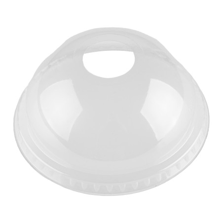 Capace Biodegradabile Compostabile rPET Cupola Transparente, Gaura O, 95 mm, 50 Bucati...