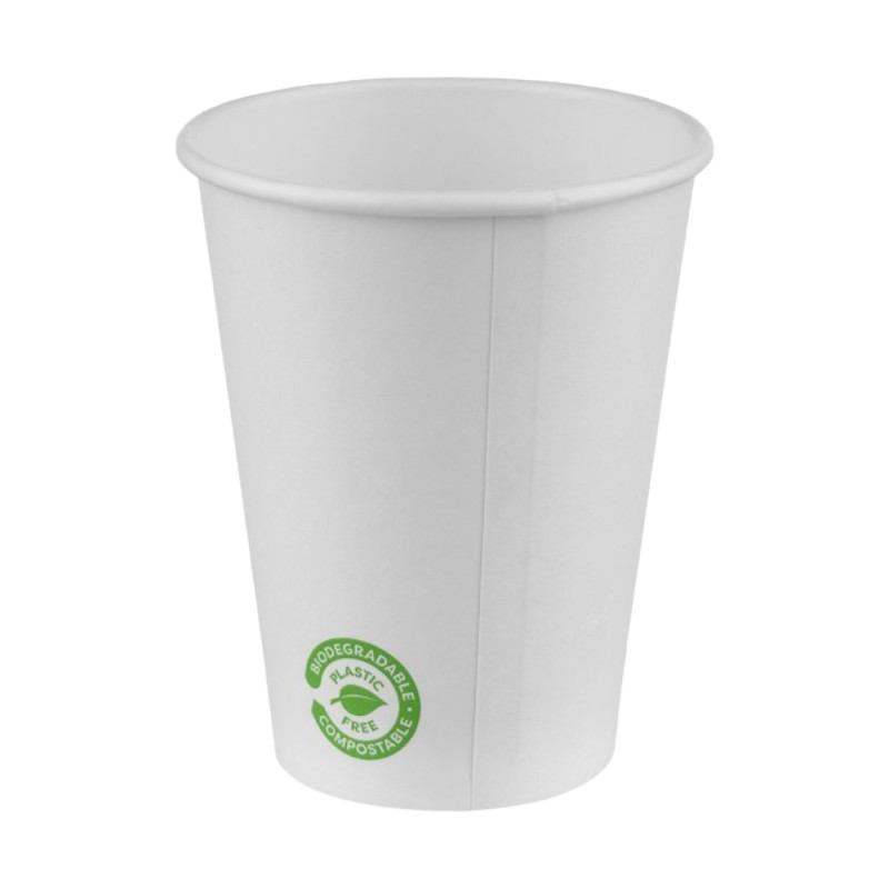 Pahare Biodegradabile Compostabile Carton Bio Albe, 360 ml, 50 Bucati