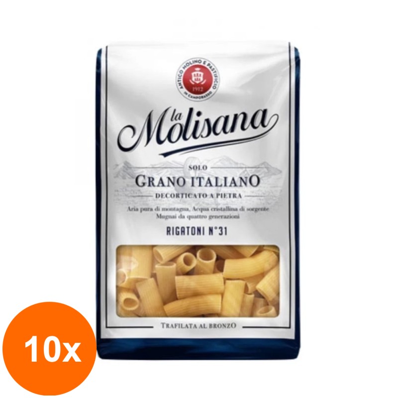 Set 10 x Paste Rigatoni La Molisana, 500 g