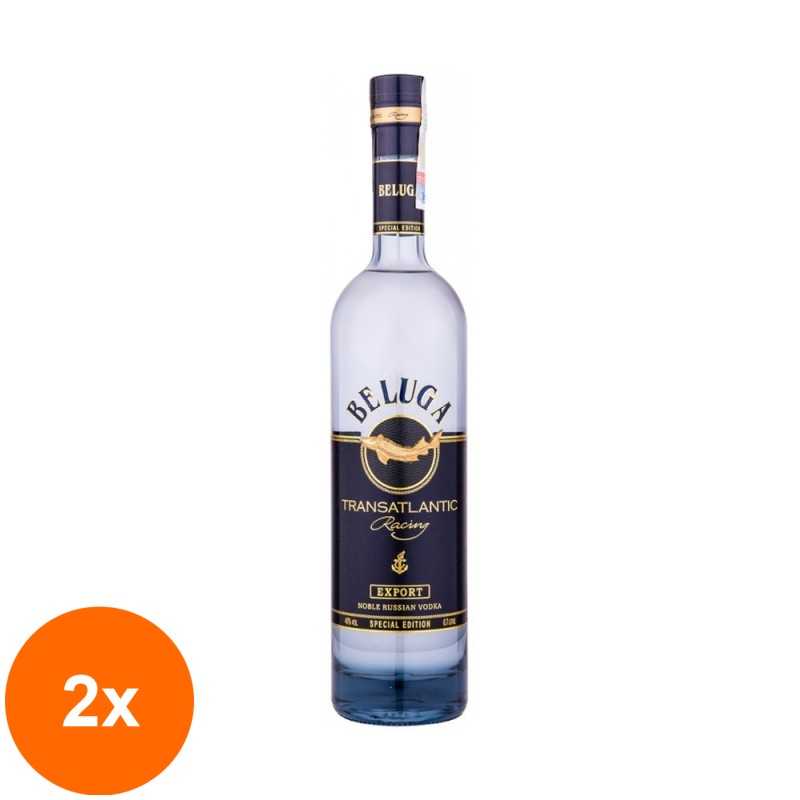 Set 2 x Vodka Beluga Transatlantic Racing, 40% Alcool, 0.7 l