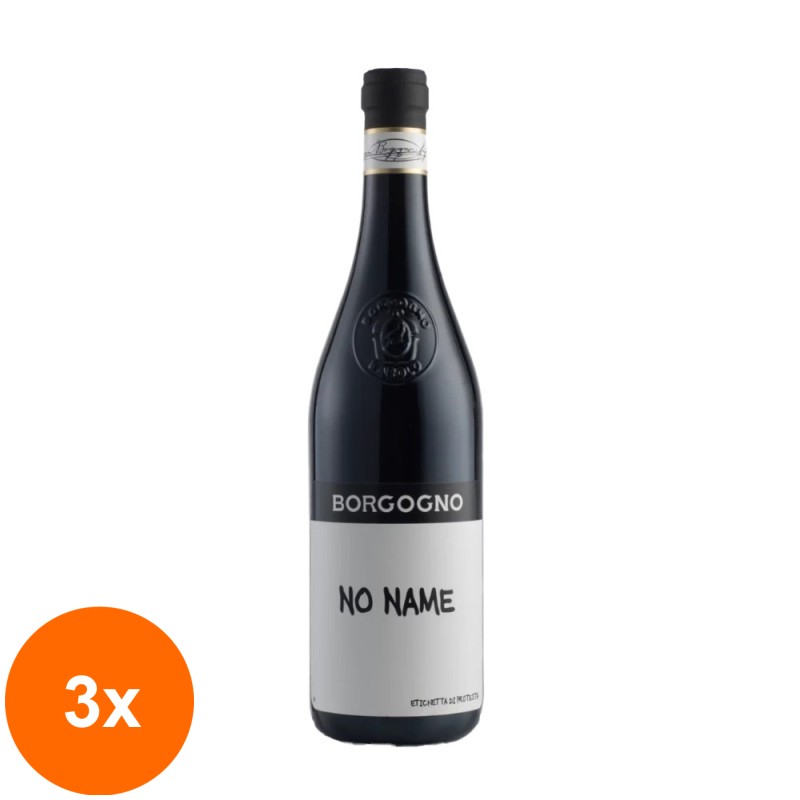 Set 3 x Vin Borgogno Langhe Nebbiolo No Name DOC, Rosu, 0.75 l
