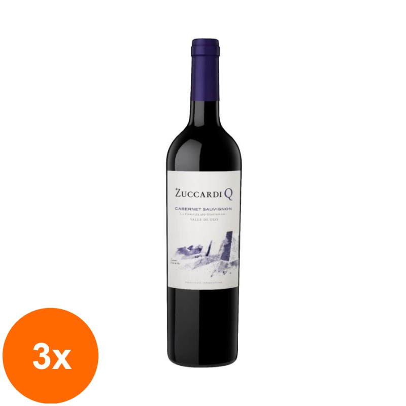 Set 3 x Vin Zuccardi Q, Cabernet Sauvignon, Rosu, 0.75 l