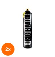 Set 2 x Spray Acrilic Big Kobra - Satin Black - 600 ml