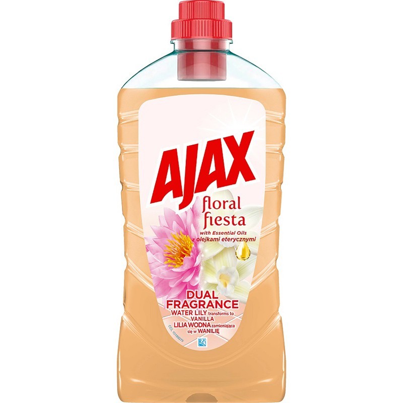 Set 4 x Detergent Universal Multisuprafete Ajax Floral Fiesta Dual Fragrance, Nufar si Vanilie, 1 l