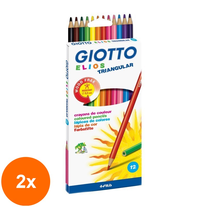 Set 2 x 12 Creioane Colorate Elios Giotto