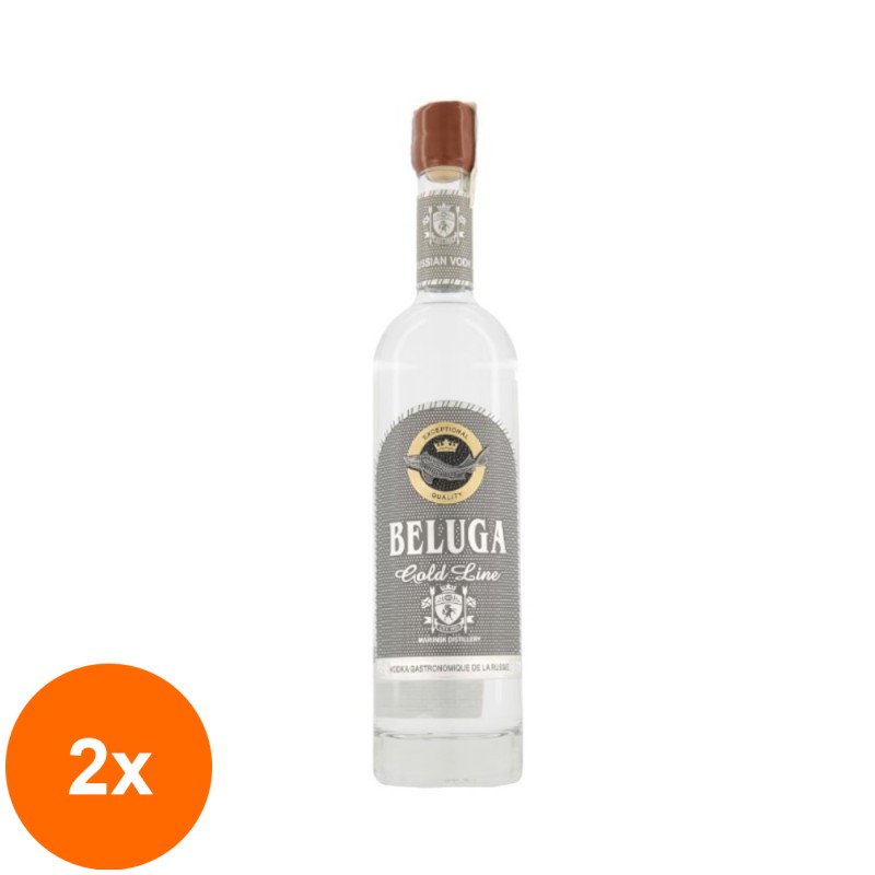 Set 2 x Vodka Beluga Gold Line, 40% Alcool, 0.7 l