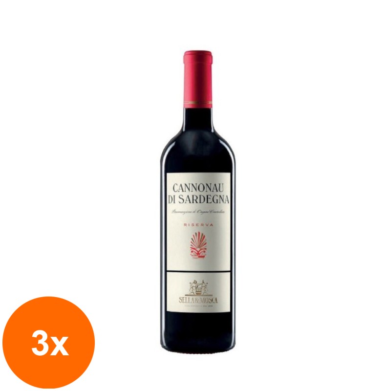 Set 3 x Vin Rosu Sella&Mosca Cannonau Di Sardegna DOC, 0.75 l