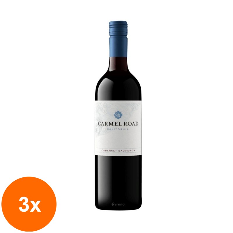 Set 3 x Vin Carmel Road Cabernet Sauvignon, 13.5% Alcool, Rosu, 0.75 l