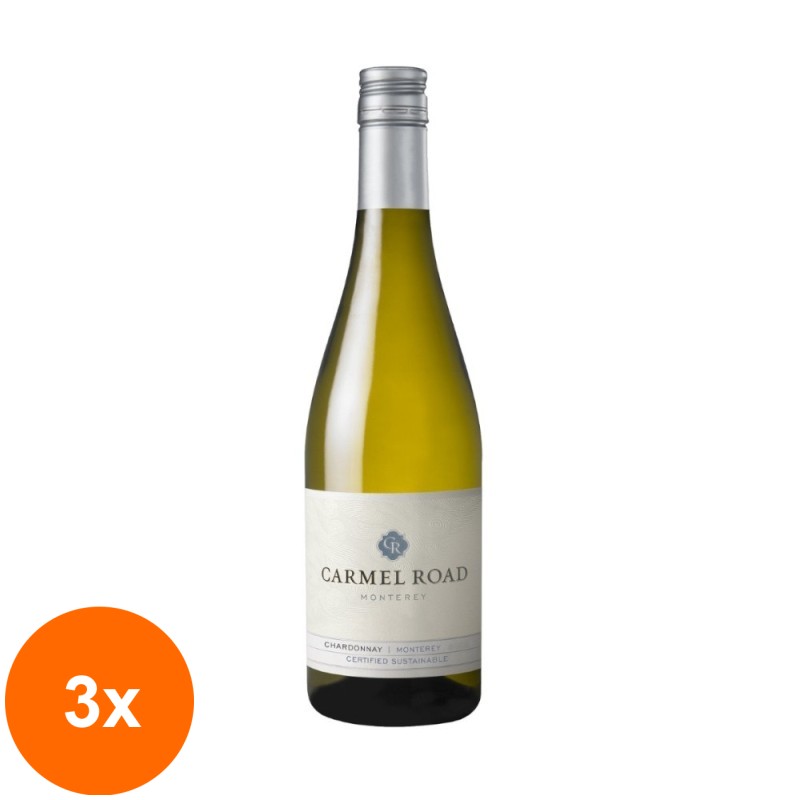 Set 3 x Vin Carmel Road Chardonnay Monterey, 13.5% Alcool, Alb, 0.75 l