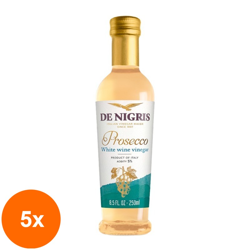Set 5 x Otet din Vin Alb Prosecco, De Nigris, 250 ml