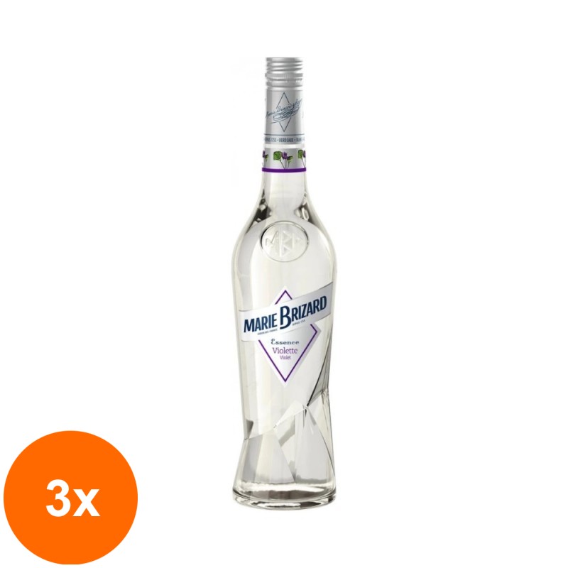 Set 3 x Lichior Esenta de Violete, Marie Brizard, 30% Alcool, 0.5 l