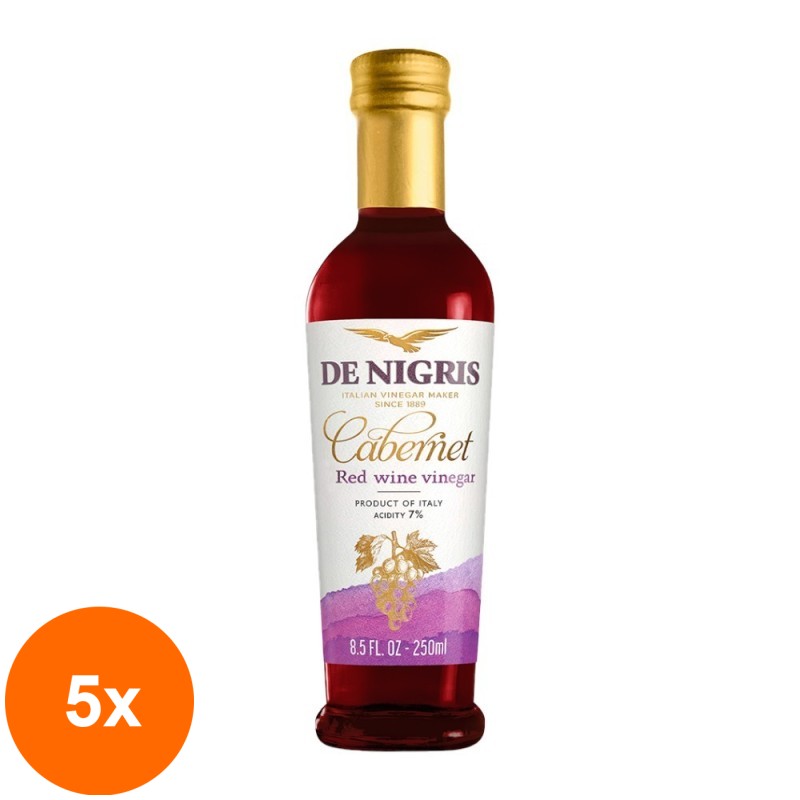 Set 5 x Otet din Vin Rosu Cabernet, De Nigris, 250 ml