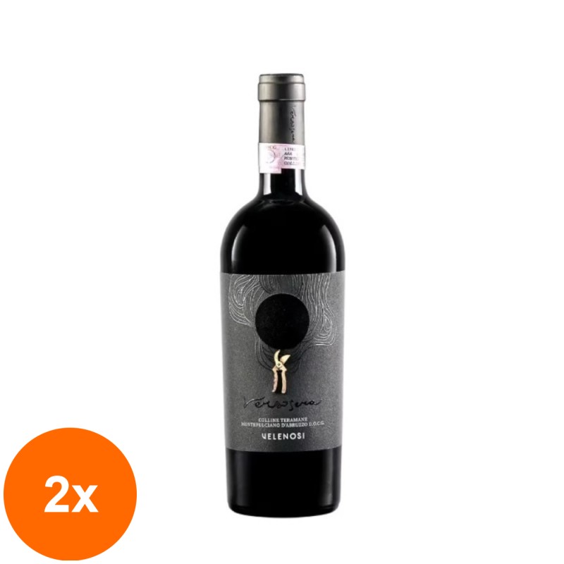 Set 2 x Vin Velenosi, Verso Sera Montepulciano D'Abruzzo DOCG, Rosu, 0.75 l