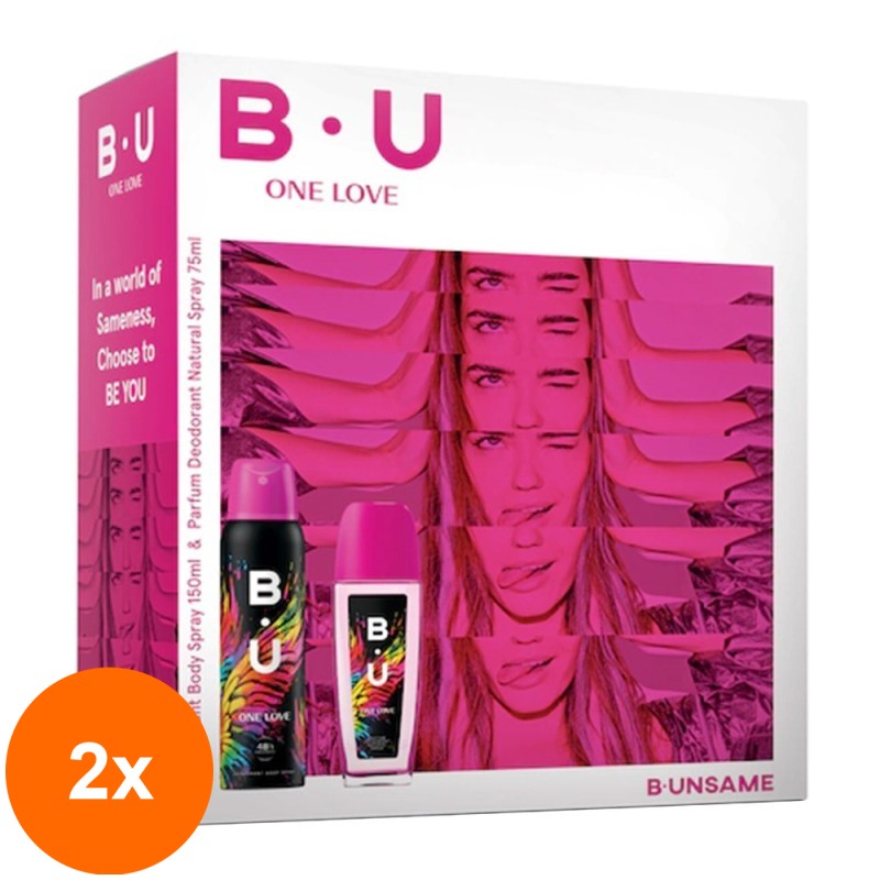 Set 2 x B.U. One Love, Femei: Parfum Deodorant Spray pentru Corp 75 ml si Deodorant Spray pentru Corp 150 ml