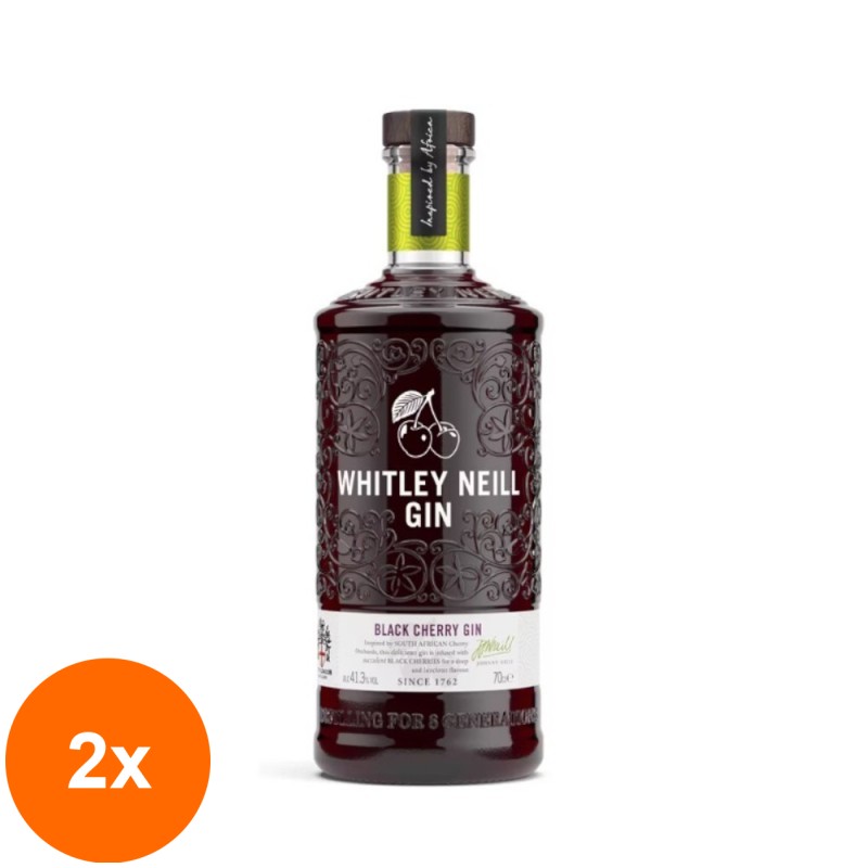 Set 2 x Gin Black Cherry Whitley Neill, 41.3% Alcool, 0.7 l