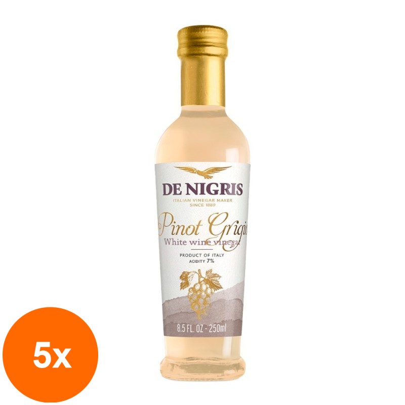 Set 5 x Otet din Vin Alb Pinot Grigio, De Nigris, 250 ml