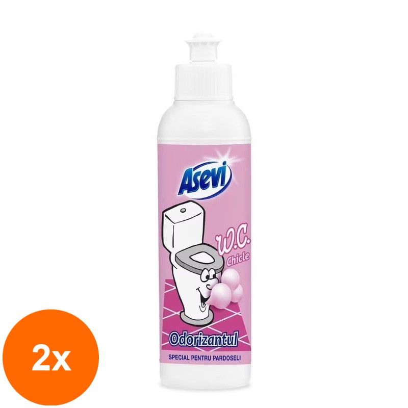 Set 2 x Odorizant Toaleta, Asevi Wc Bubble Gum, 200 ml