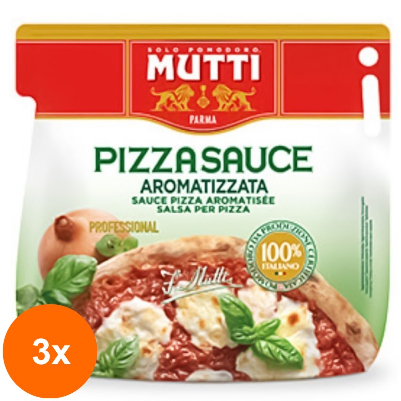 Set 3 x Sos De Rosii pentru Pizza Condimentat Mutti 5 Kg