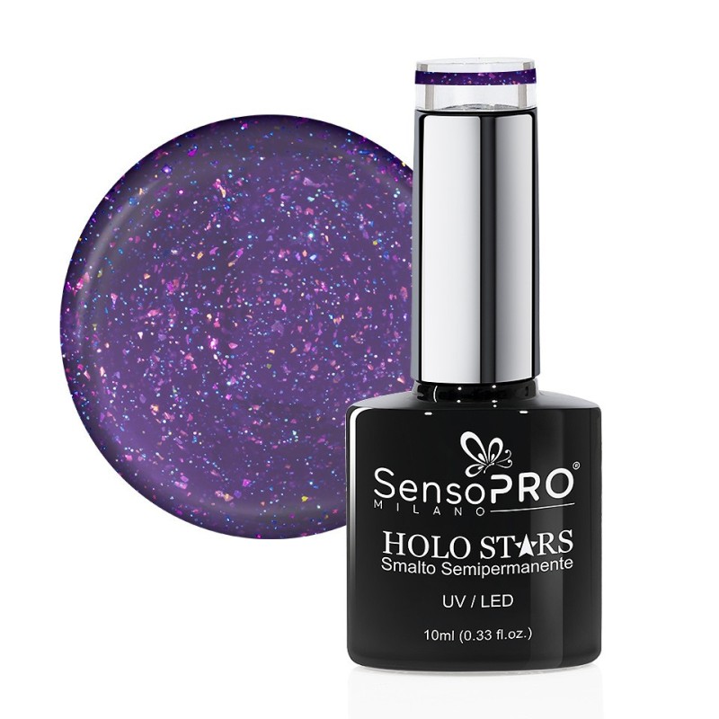 Oja Semipermanenta Holo Stars SensoPRO Milano 10 ml, Cosmic Lavender 18