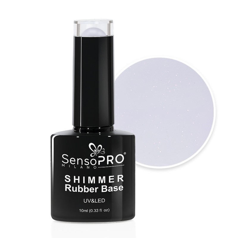 Shimmer Rubber Base SensoPRO Milano, 66 Flashy White, 10 ml