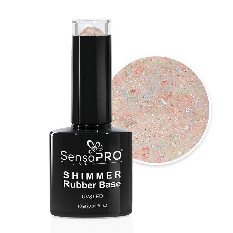 Shimmer Rubber Base SensoPRO Milano, 37 Spotted Serenade, 10 ml