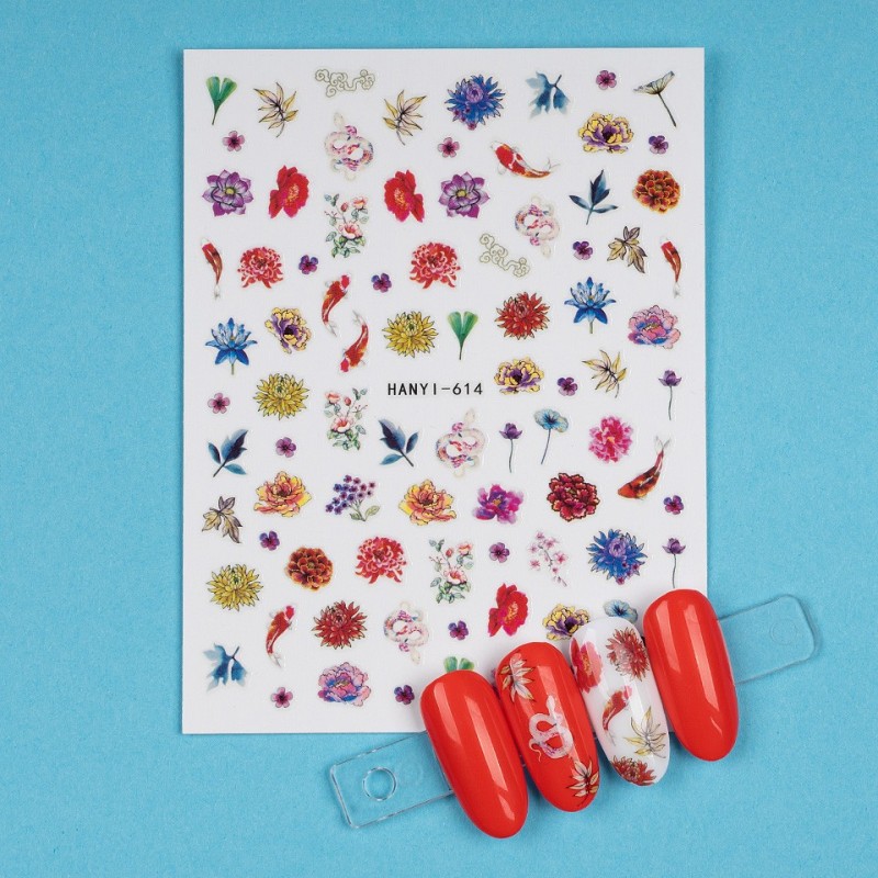 Abtibilduri Unghii SensoPRO Milano Flower Box, Model Hanyi-614