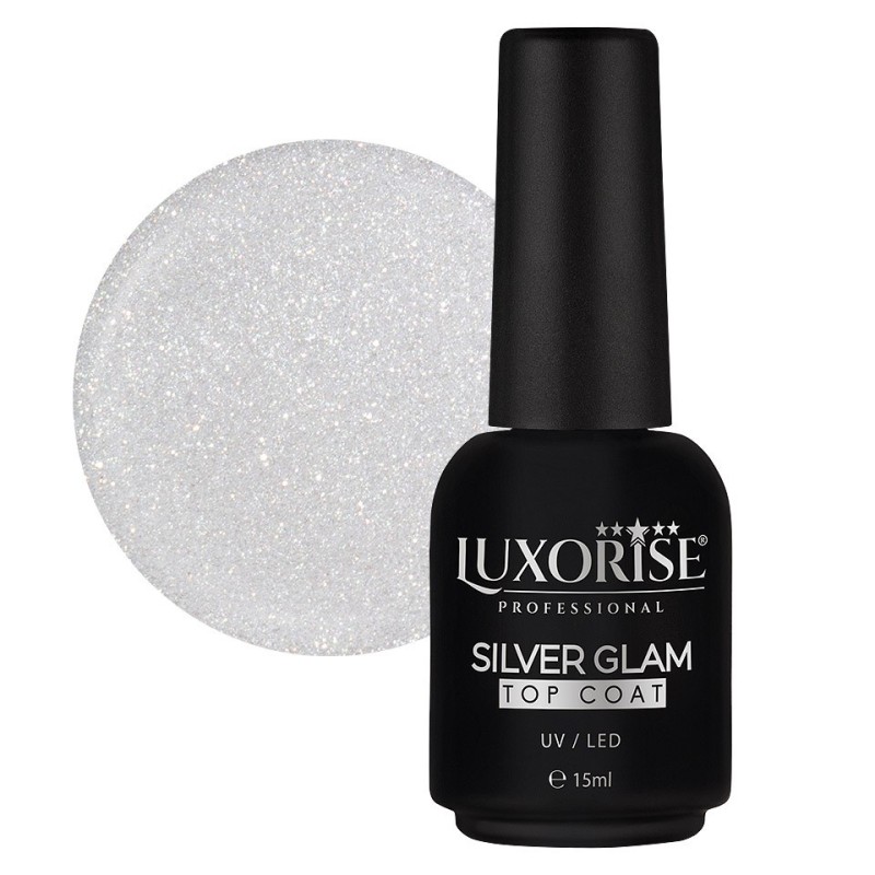 Silver Glam Top Coat Luxorise, 15 ml