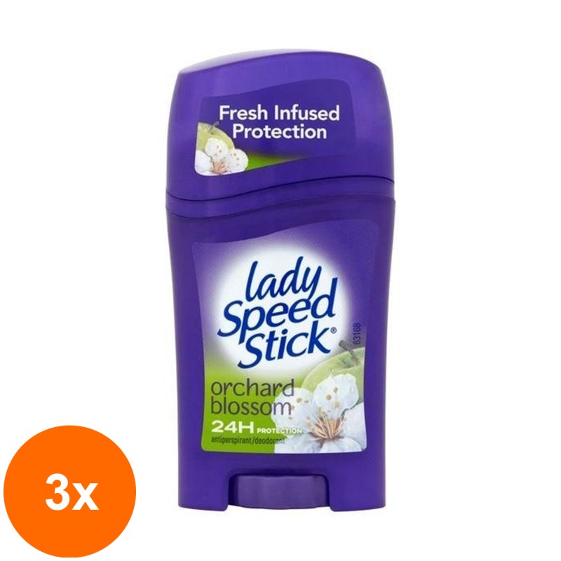 Set 3 x Deodorant Solid Lady Speed Stick, Orchard Blossom, 45 g