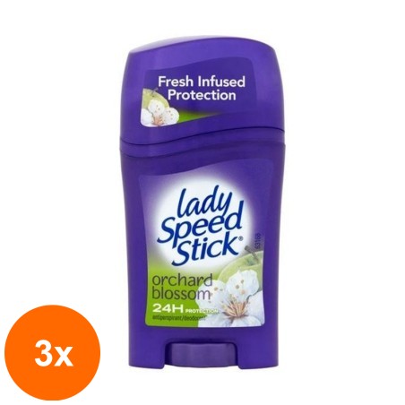 Set 3 x Deodorant Solid Lady Speed Stick, Orchard Blossom, 45 g...