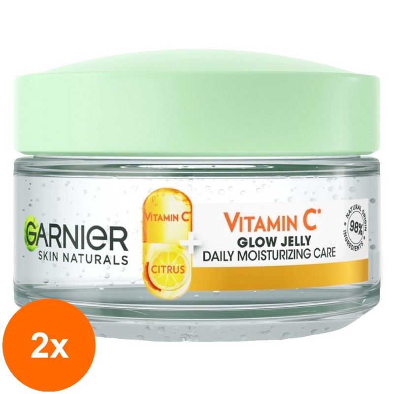 Set 2 x Gel Hidratant Garnier Skin Naturals, cu Vitamina C, 50 ml