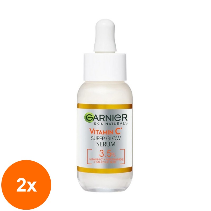 Set 2 x Ser cu Vitamina C Garnier Skin Naturals, cu Efect de Stralucire, 30 ml