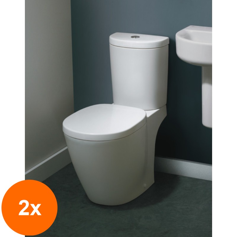 Set 2 x Capac WC, Ideal Standard Connect, Duroplast Alb, 43 x 36.5 cm
