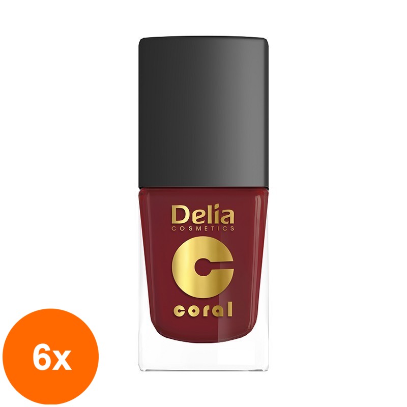 Set 6 x Oja Coral 515 Lady In Red 11 ml
