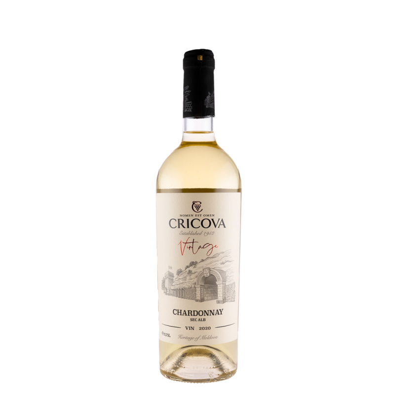 Vin Cricova Vintage Chardonnay, Alb Sec, 0.75 l