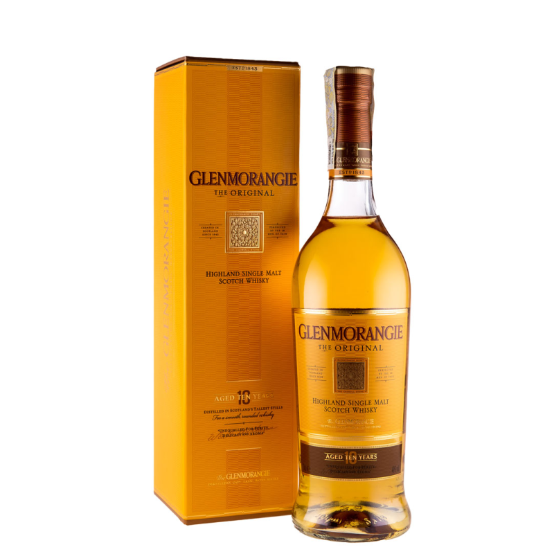 Whisky Glenmorangie 10 Ani, Single Malt, 40%, Cutie, 0.7 l