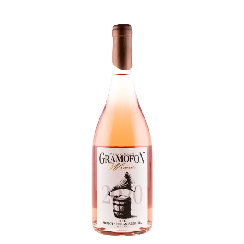 Vin Gramofon Wine Merlot & Feteasca Neagra, Rose Sec, 0.75 l