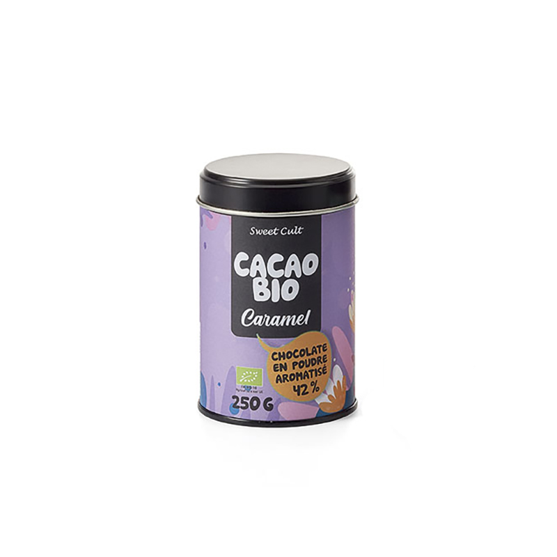 Pudra Ciocolata Calda cu Caramel Bio, 42%, Cacao, 250 g, Sweet Cult