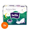 Set 5 x 7 Absorbante Bella Perfecta Slim Night Silky Drai