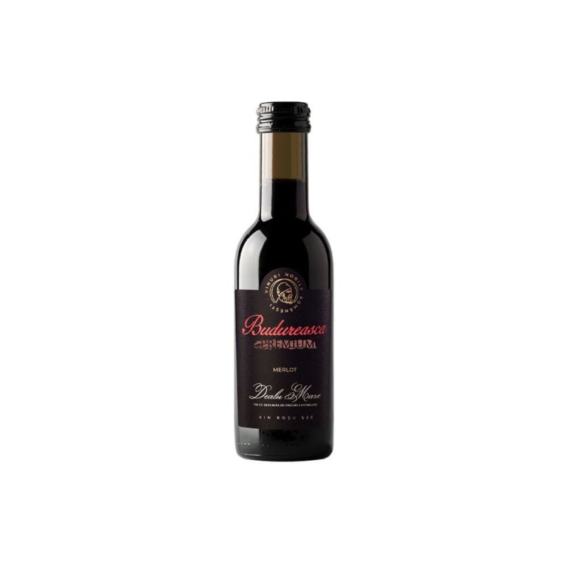 Vin Budureasca Premium Merlot, Rosu Sec, 187 ml