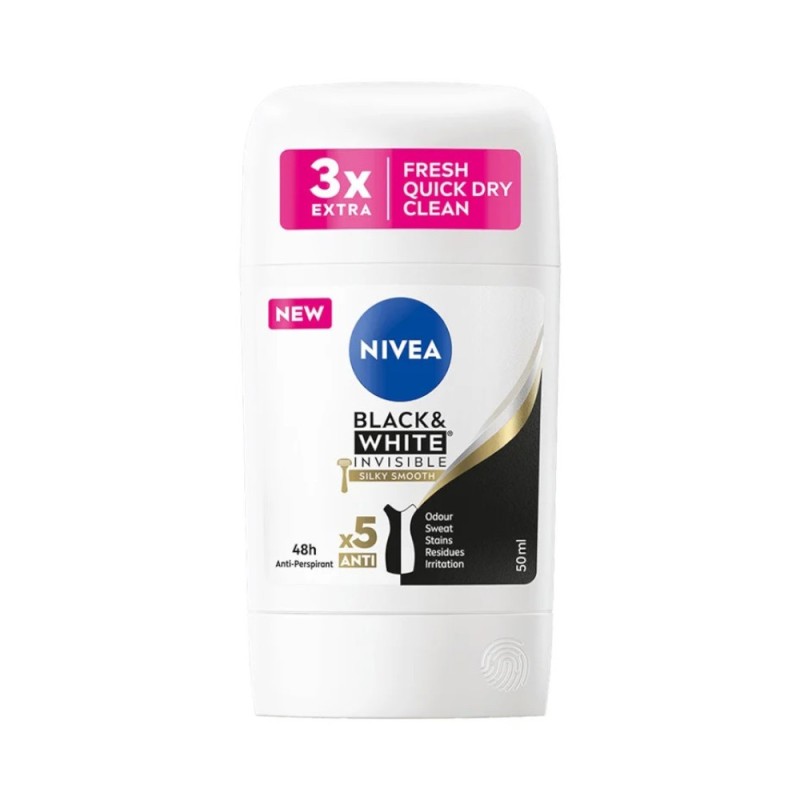 Deodorant Stick pentru Femei, Nivea Black&White Silky Smooth 50 ml