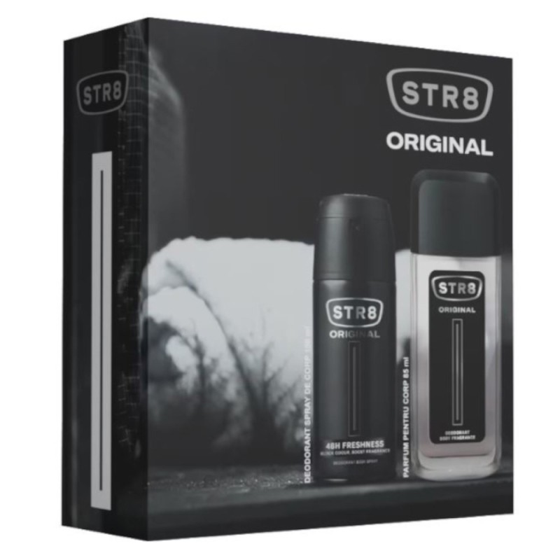 Set Cadou STR8 Original Parfum pentru Corp, 85 ml si Deodorant Spray pentru Corp, 150 ml