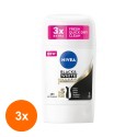 Set 3 x Deodorant Stick pentru Femei, Nivea Black&White Silky Smooth 50 ml
