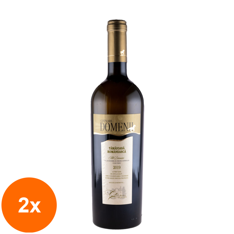 Set 2 x Vin Cotnari Domenii Tamaioasa Romaneasca, Alb Demisec, 0.75 l