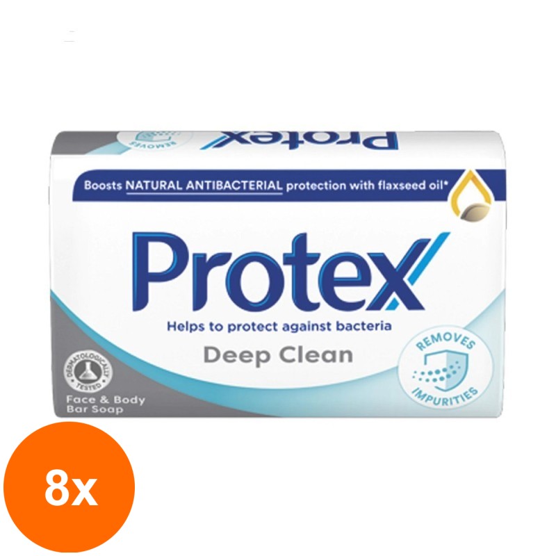 Set 8 x Sapun Solid Protex Deep Clean Antibacterian, 90 g