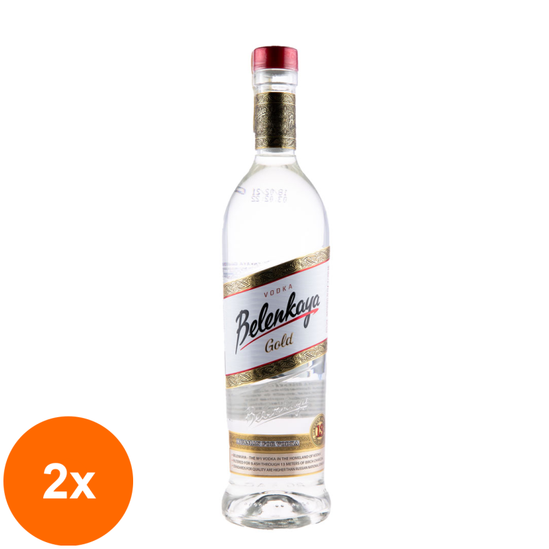 Set 2 x Vodka Belenkaya, Gold, 0.7 l