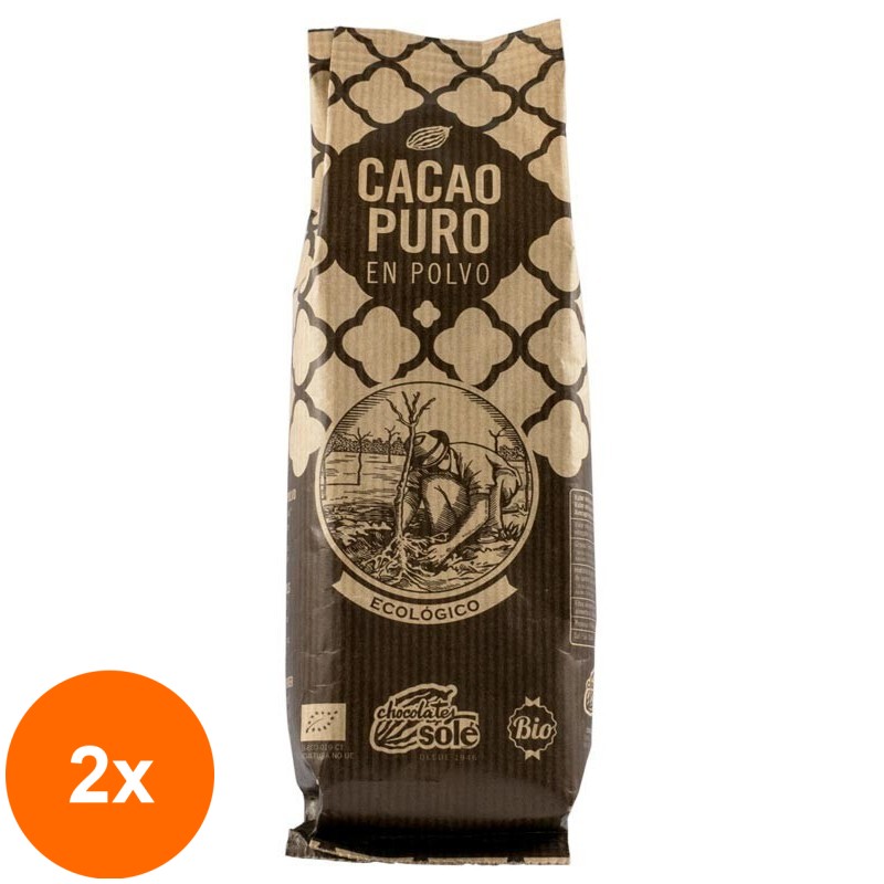 Set 2 x Pudra Bio de Cacao Pura, 150 g Chocolates Sole