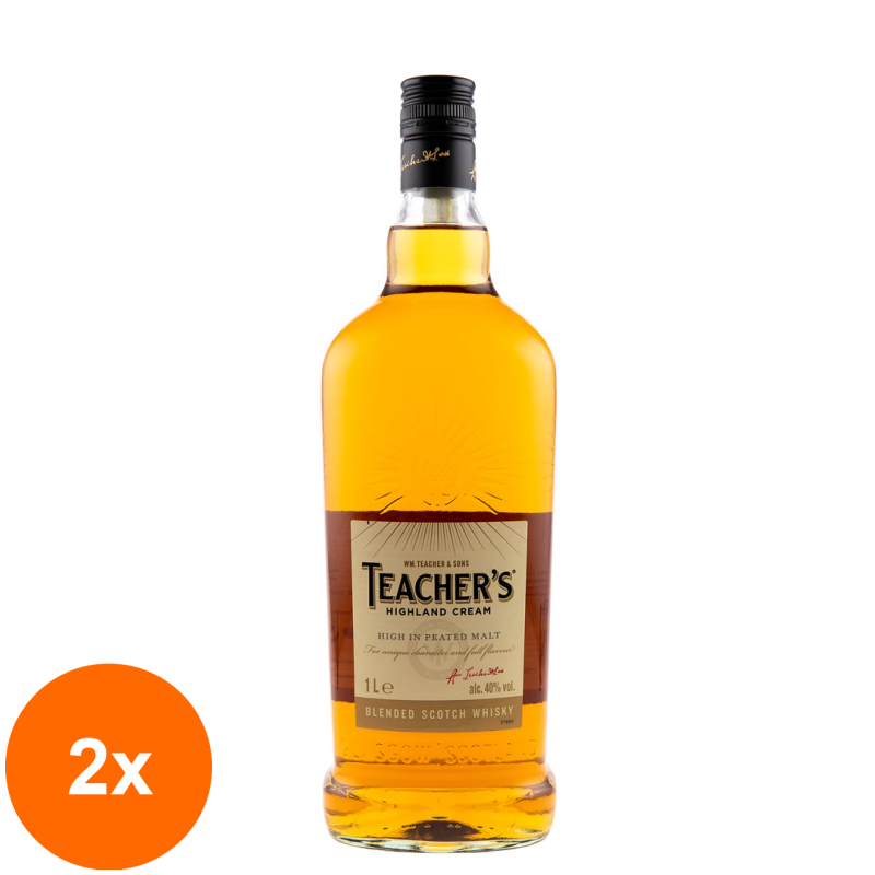 Set 2 x Whisky Teacher's, Blended 40%, 1 l