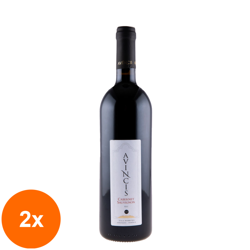 Set 2 x Vin Avincis Cabernet Sauvignon, Rosu Sec, 0.75 l