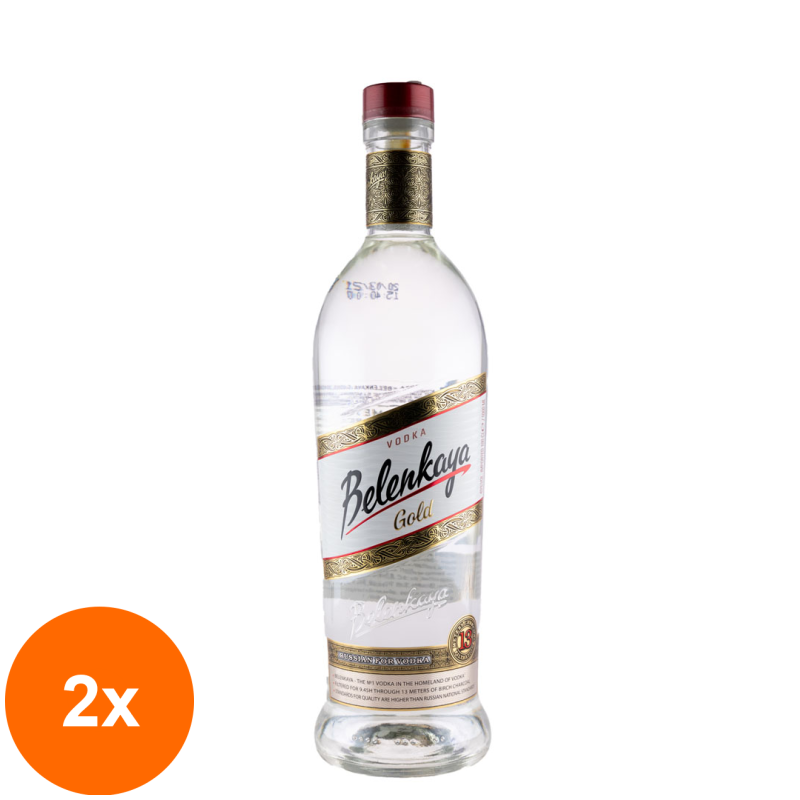 Set 2 x Vodka Belenkaya, Gold, 1 l