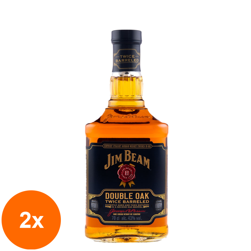 Set 2 x Whisky Jim Beam Double Oak, 43%, 0.7 l
